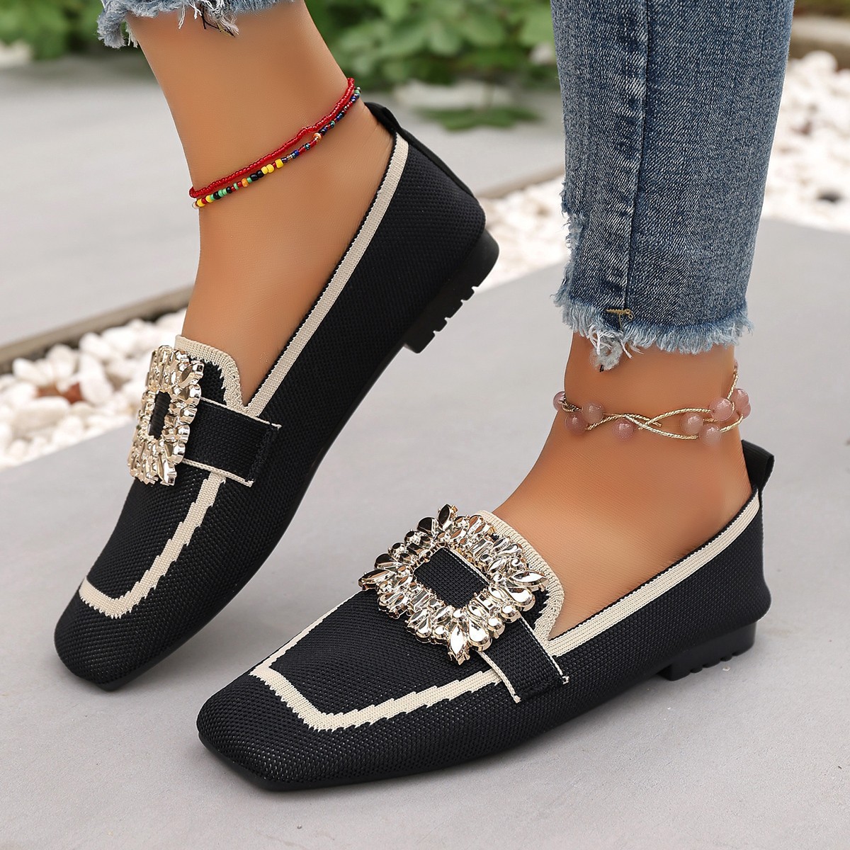 Lente Vrouwen Platte Schoenen  - Crystal Mesh Fabric recensie en prijs