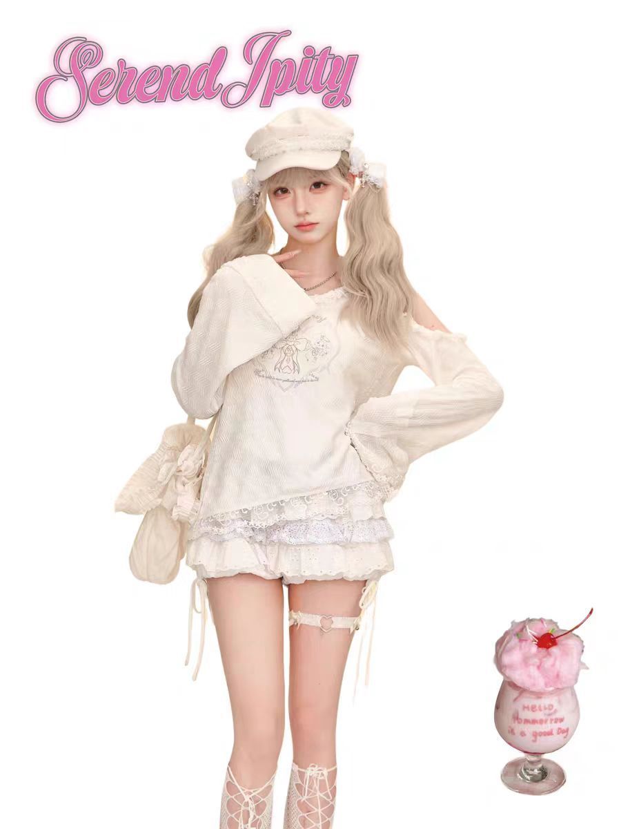 Lief Kawaii Y2K 2-delige set v - Elastic Lace Trim recensie en prijs