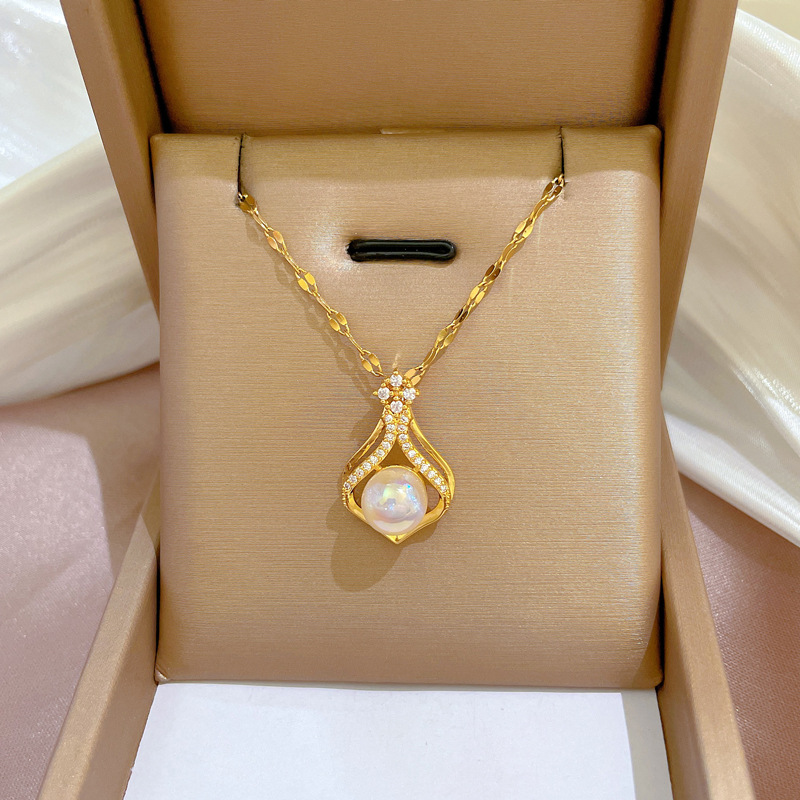 Elegante dames K14 goudkleurig - Pearl Trim Chain recensie en prijs